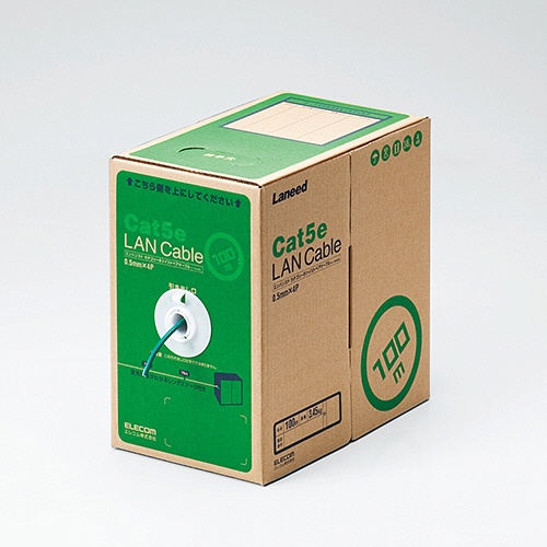 エレコム　ＬＡＮケーブル（Ｃａｔ５ｅ　単線）　ダークグリーン　１００ｍ　ＲｏＨＳ指令準拠（１０物質）　ＬＤ－ＣＴ２／ＤＧ１００／ＲＳ　１本1