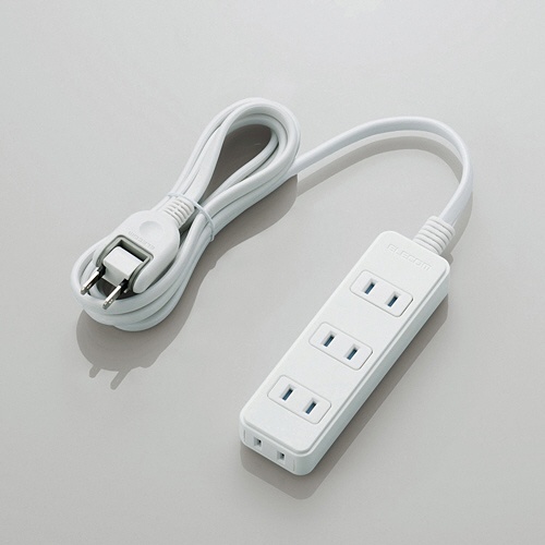 エレコム　ほこりシャッター付き電源タップ　２Ｐ・４個口　ホワイト　２．０ｍ　Ｔ－ＳＴ０２－２２４２０ＷＨ　１個1