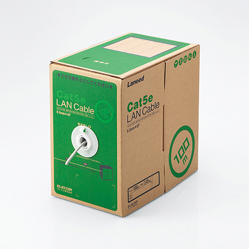 たのめーる】エレコム LANケーブル(Cat5e 単線) ライトグレー