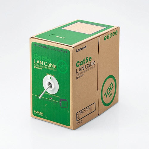 エレコム　ＬＡＮケーブル（Ｃａｔ５ｅ　単線）　ライトグレー　１００ｍ　ＲｏＨＳ指令準拠（１０物質）　ＬＤ－ＣＴ２／ＬＧ１００／ＲＳ　１本1