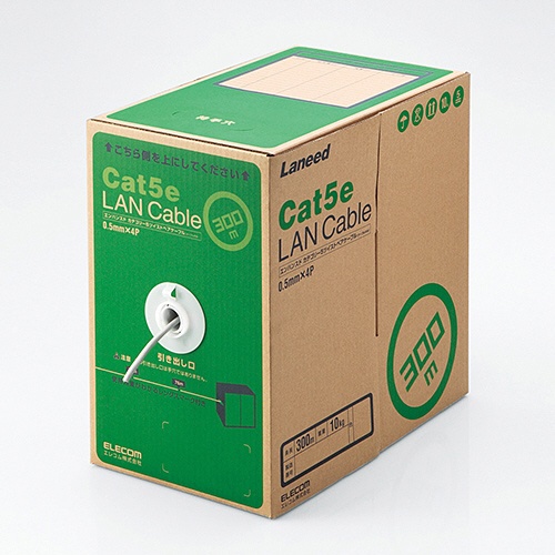 エレコム　ＬＡＮケーブル（Ｃａｔ５ｅ　単線）　ライトグレー　３００ｍ　ＲｏＨＳ指令準拠（１０物質）　ＬＤ－ＣＴ２／ＬＧ３００／ＲＳ　１本1