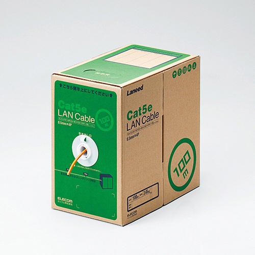 エレコム　ＬＡＮケーブル（Ｃａｔ５ｅ　単線）　オレンジ　１００ｍ　ＲｏＨＳ指令準拠（１０物質）　ＬＤ－ＣＴ２／ＤＲ１００／ＲＳ　１本1