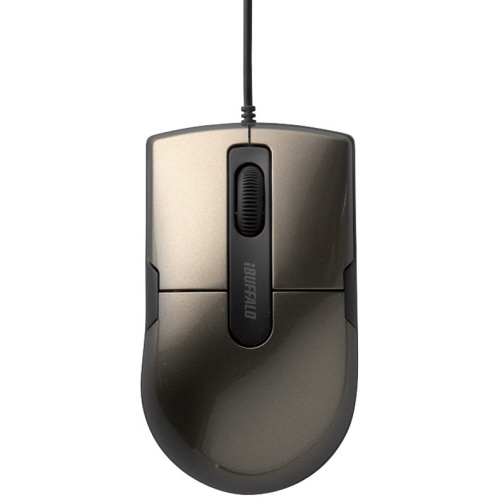 バッファロー　有線ＢｌｕｅＬＥＤマウス　静音　３ボタン　Ｍサイズ　ブラウン　ＢＳＭＢＵ２６ＳＭＢＷ　１個1