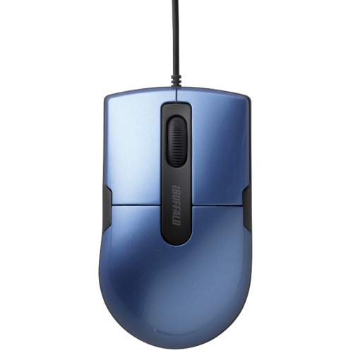 バッファロー　有線ＢｌｕｅＬＥＤマウス　静音　３ボタン　Ｍサイズ　ブルー　ＢＳＭＢＵ２６ＳＭＢＬ　１個1