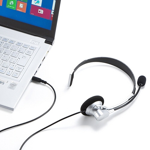 サンワサプライ　４極対応ヘッドセット　片耳タイプ　シルバー　ＭＭ－ＨＳ４０２ＳＶ　１個8
