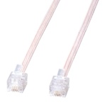 ＴＡＮＯＳＥＥ　電話ケーブル　６極４芯　白　ＴＥＬ－ＥＴ