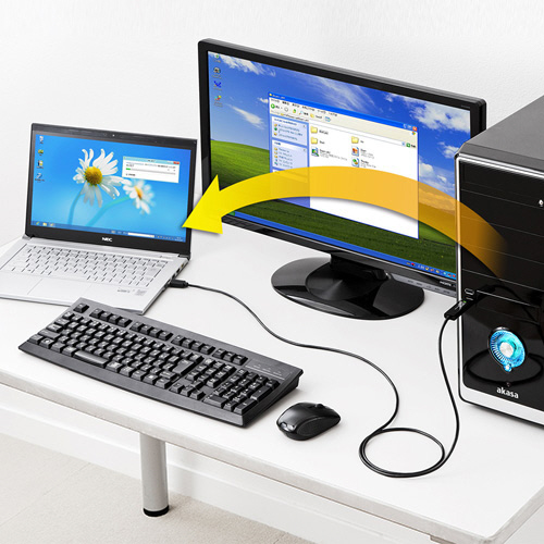 【特価商品】サンワサプライ ドラッグ&amp;ドロップ対応USB3.0リンクケーブル(M KB-USB-LINK3K【ドラッグ＆ドロップ対応USB2.0リンクケーブル】2