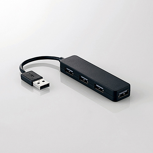 流行に  たのめーる】エレコム USB2.0ハブ(コンパクトタイプ) ブラック PCアクセサリ・サプライ