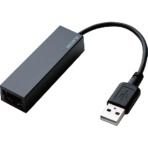 エレコム　有線ＬＡＮアダプター　ＵＳＢ２．０（Ｔｙｐｅ－Ａ）　ブラック　ＲｏＨＳ指令準拠（１０物質）　ＥＤＣ－ＦＵＡ２－Ｂ　１個