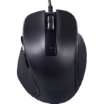 ナカバヤシ　小型有線　５ボタンＢｌｕｅＬＥＤマウス　ブラック　ＭＵＳ－ＵＫＦ１２０