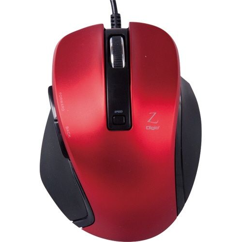 ナカバヤシ　小型有線　５ボタンＢｌｕｅＬＥＤマウス　レッド　ＭＵＳ－ＵＫＦ１２０Ｒ　１個1