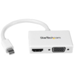 ＳｔａｒＴｅｃｈ．ｃｏｍ　Ｍｉｎｉ　ＤｉｓｐｌａｙＰｏｒｔ接続トラベルＡ／Ｖアダプタ　２　ｉｎ　１　ＭＤＰ２ＨＤＶＧＡＷ　１個