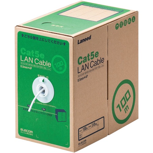 エレコム　ＬＡＮケーブル（Ｃａｔ５ｅ　単線）　ホワイト　１００ｍ　ＲｏＨＳ指令準拠（１０物質）　ＬＤ－ＣＴ２／ＷＨ１００／ＲＳ　１本1