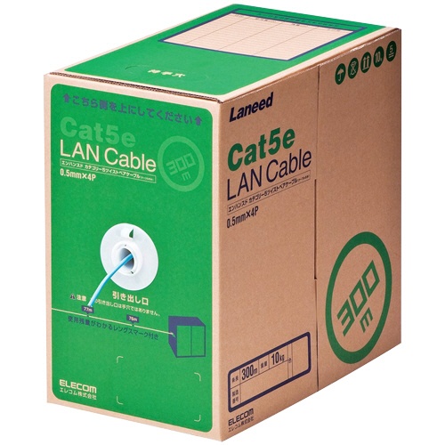 エレコム　ＬＡＮケーブル（Ｃａｔ５ｅ　単線）　ライトブルー　３００ｍ　ＲｏＨＳ指令準拠（１０物質）　ＬＤ－ＣＴ２／ＬＢ３００／ＲＳ　１本1