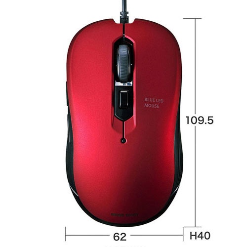 サンワサプライ　有線ブルーＬＥＤマウス　レッド　ＭＡ－ＢＬ１１４Ｒ　１個3