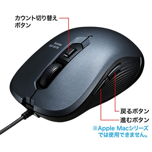 サンワサプライ　有線ブルーＬＥＤマウス　レッド　ＭＡ－ＢＬ１１４Ｒ　１個5