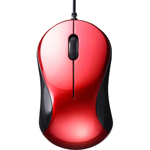 バッファロー　有線　ＢｌｕｅＬＥＤ　静音　３ボタンマウス　レッド　ＢＳＭＢＵ１００ＲＤ　１個1