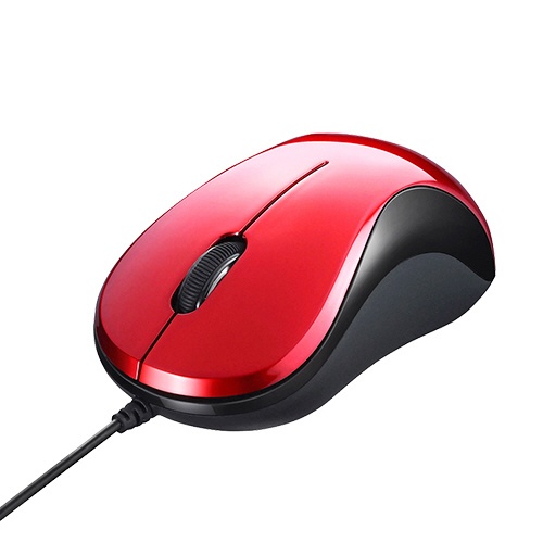バッファロー　有線　ＢｌｕｅＬＥＤ　静音　３ボタンマウス　レッド　ＢＳＭＢＵ１００ＲＤ　１個2