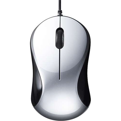 バッファロー　有線　ＢｌｕｅＬＥＤ　静音　３ボタンマウス　シルバー　ＢＳＭＢＵ１００ＳＶ　１個1