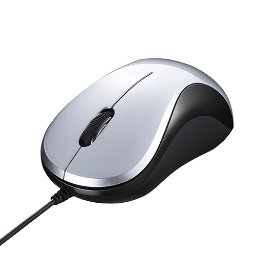 バッファロー　有線　ＢｌｕｅＬＥＤ　静音　３ボタンマウス　シルバー　ＢＳＭＢＵ１００ＳＶ　１個2