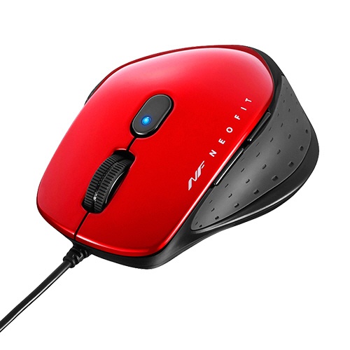 バッファロー　有線　ＢｌｕｅＬＥＤ　５ボタン　ネオフィットマウス　Ｍサイズ　レッド　ＢＳＭＢＵ５１０ＭＲＤ　１個2