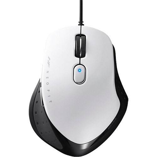 バッファロー　有線　ＢｌｕｅＬＥＤ　５ボタン　ネオフィットマウス　Ｍサイズ　ホワイト　ＢＳＭＢＵ５１０ＭＷＨ　１個1