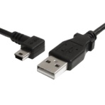 ＳｔａｒＴｅｃｈ．ｃｏｍ　ミニＵＳＢ変換ケーブル　ｍｉｎｉＵＳＢ左向きＬ型　ＵＳＢ　Ａ（オス）－ＵＳＢ　ｍｉｎｉ－Ｂ（オス）　ブラック