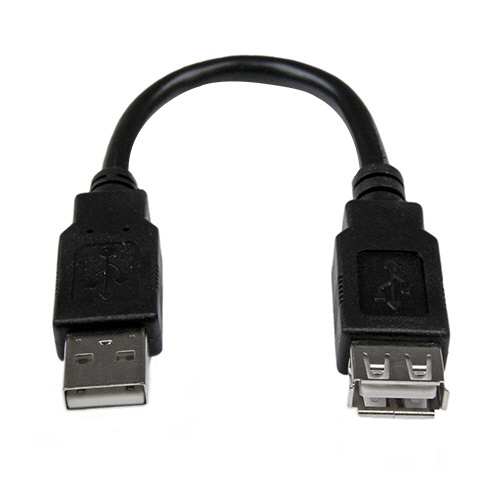 ＳｔａｒＴｅｃｈ．ｃｏｍ　ＵＳＢ２．０延長アダプタケーブル　１５ｃｍ　ＵＳＢ　Ａ（オス）－ＵＳＢ　Ａ（メス）　ブラック　ＵＳＢＥＸＴＡＡ６ＩＮ　１本1