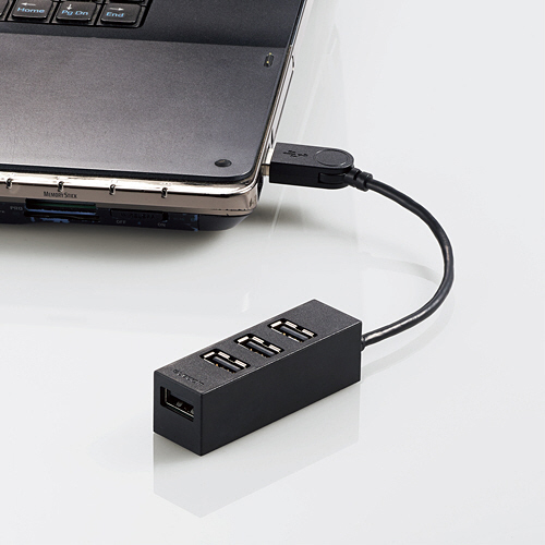 たのめーる】エレコム 機能主義USBハブ 4ポート ケーブル長10cm