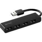 バッファロー　どっちもＵＳＢハブ　ＵＳＢ２．０　４ポート　ブラック　ＢＳＨ４Ｕ３１０Ｄ２ＢＫ　１個