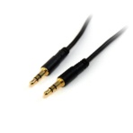 ＳｔａｒＴｅｃｈ．ｃｏｍ　スリム３．５ｍｍステレオミニプラグオーディオケーブル　４．６ｍ　オス／オス　ブラック　ＭＵ１５ＭＭＳ　１本