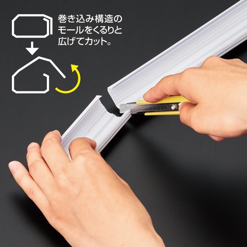 ＥＬＰＡ　切れるモール　ミニ　１ｍ　テープ付　ホワイト　ＭＨ－ＣＴ０１Ｈ（Ｗ）　１本4
