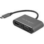 ＳｔａｒＴｅｃｈ．ｃｏｍ　２ｉｎ１　ＵＳＢ　ＴｙｐｅＣ－ＶＧＡ／ＨＤＭＩ変換ディスプレイアダプタ　４Ｋ／３０Ｈｚ　ＵＳＢ－Ｃマルチアダプター　ＣＤＰ２ＨＤＶＧＡ　１台