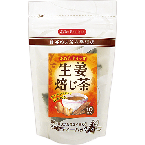 【クリックでお店のこの商品のページへ】ティーブティック 日本茶三角ティーバッグ しょうがほうじ茶 1.8g 1パック(10バッグ) 2006