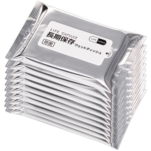 河本総合防災　ＬＩＦＥ　ＣＡＰＳＵＬＥ　長期保存ウェットティッシュ　１ケース（５０個）3