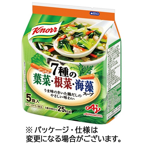 味の素　クノール　７種の葉菜・根菜・海藻スープ　６．９ｇ　１パック（５食）1