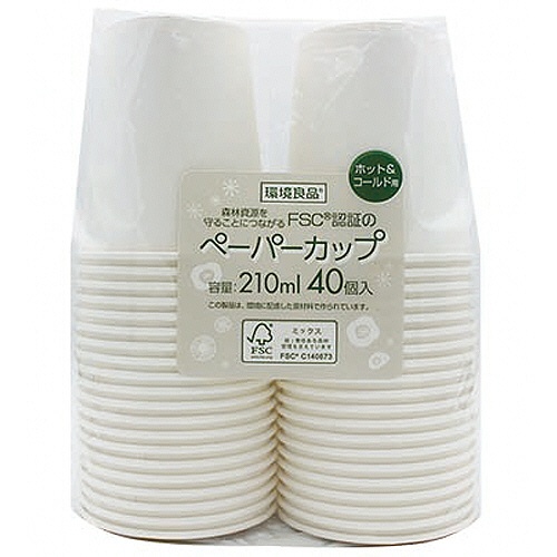 アートナップ　環境良品　ペーパーカップ　２１０ｍＬ（７オンス）　ＦＳ－４５　１パック（４０個）1