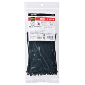オーム電機　耐候性ロックタイ　１５０ｍｍ　黒　ＬＴ－１５０Ｗ１００ＢＫ　１袋（１００本）