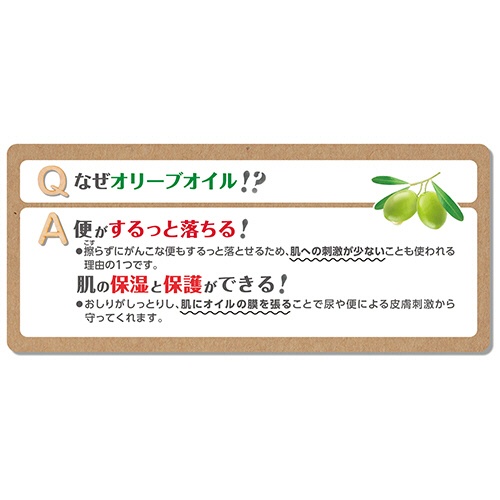 オオサキメディカル　プラスハート　トイレに流せるオリーブオイルのおしりふき　ふた付　１パック（８０枚）4