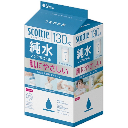 日本製紙クレシア　スコッティ　ウェットティシュー　純水９９％　つめかえ用　１パック（１３０枚）1