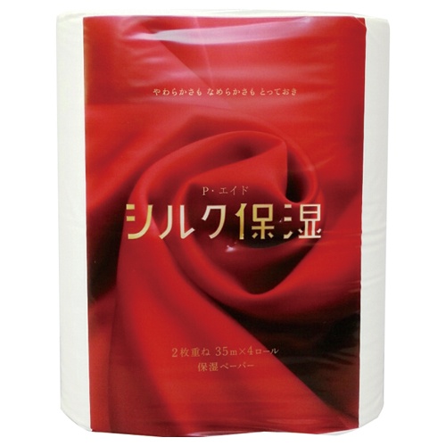河野製紙　Ｐ・エイドシルク保湿トイレットロール　ダブル　芯あり　３５ｍ　１パック（４ロール）1
