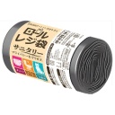ハウスホールドジャパン　ロールレジ袋　サニタリー　黒　７Ｌ　ヨコ３５０（１７５＋１７５）×タテ４５０×厚み０．０１２ｍｍ　ＲＲ０７　１巻（３０枚）