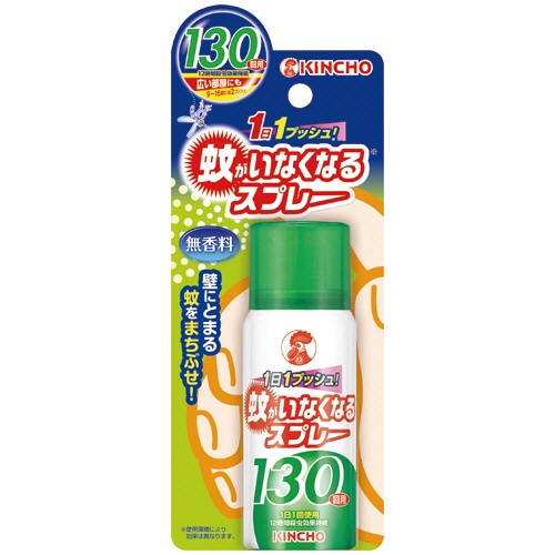 大日本除蟲菊　ＫＩＮＣＨＯ　蚊がいなくなるスプレー　１３０回用　無香料　１２時間　１本1