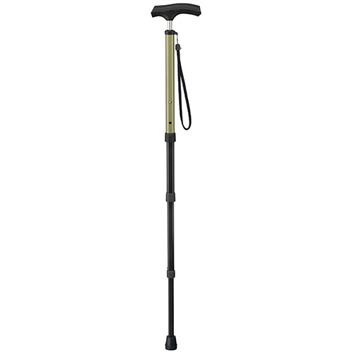 ケイ・ホスピア　愛杖　ポケットステッキ　約７５～９１ｃｍ（４段階調節）　グリップ：ブラック　シャフト：オリーブ　ＰＳ－５　１本1