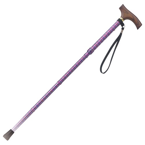 ひまわり　ささえ　４つ折伸縮ステッキ　Ｖ４型タイプ　７６～８８ｃｍ　チェック　ＶＯ４４２１　１本1