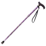 ひまわり　ささえ　４つ折伸縮ステッキ　Ｖ４型タイプ　７６～８８ｃｍ　花柄　紫　ＶＯ４４６１　１本