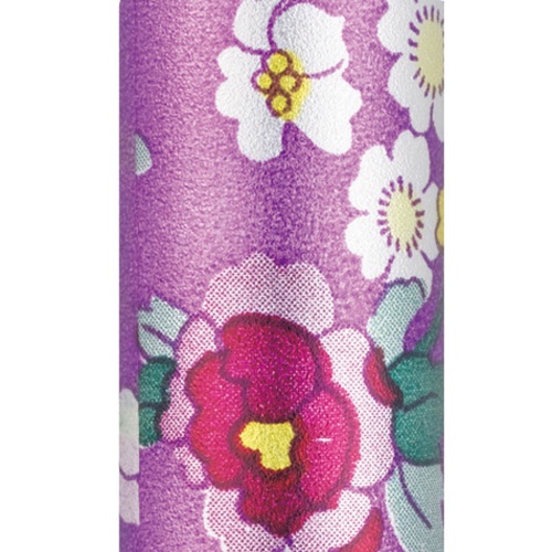 ひまわり　ささえ　４つ折伸縮ステッキ　Ｖ４型タイプ　７６～８８ｃｍ　花柄　紫　ＶＯ４４６１　１本2