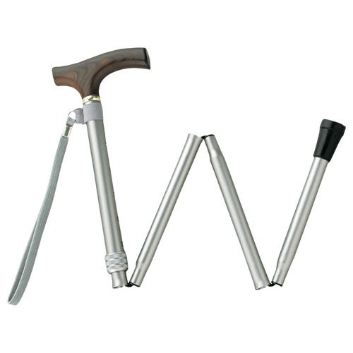 ひまわり　ささえ　４つ折伸縮ステッキ　Ｖ４型タイプ　７６～８８ｃｍ　花柄　紫　ＶＯ４４６１　１本3