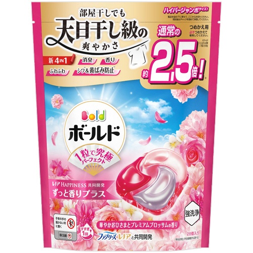 Ｐ＆Ｇ　ボールド　ジェルボール４Ｄ　華やかプレミアムブロッサムの香り　つめかえ用　ハイパージャンボ　１パック（２８個）1