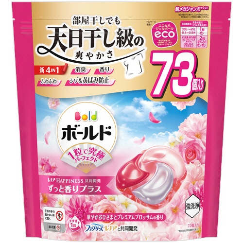 Ｐ＆Ｇ　ボールド　ジェルボール４Ｄ　華やかプレミアムブロッサムの香り　つめかえ用　超メガジャンボ　１パック（７３個）1